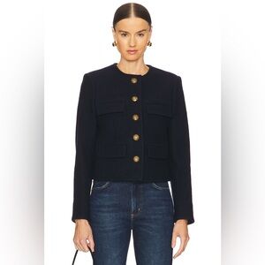 NEW! Veronica Beard Leslie Tailored Wool Jacket Blazer Size 12 Navy Blue NWOT